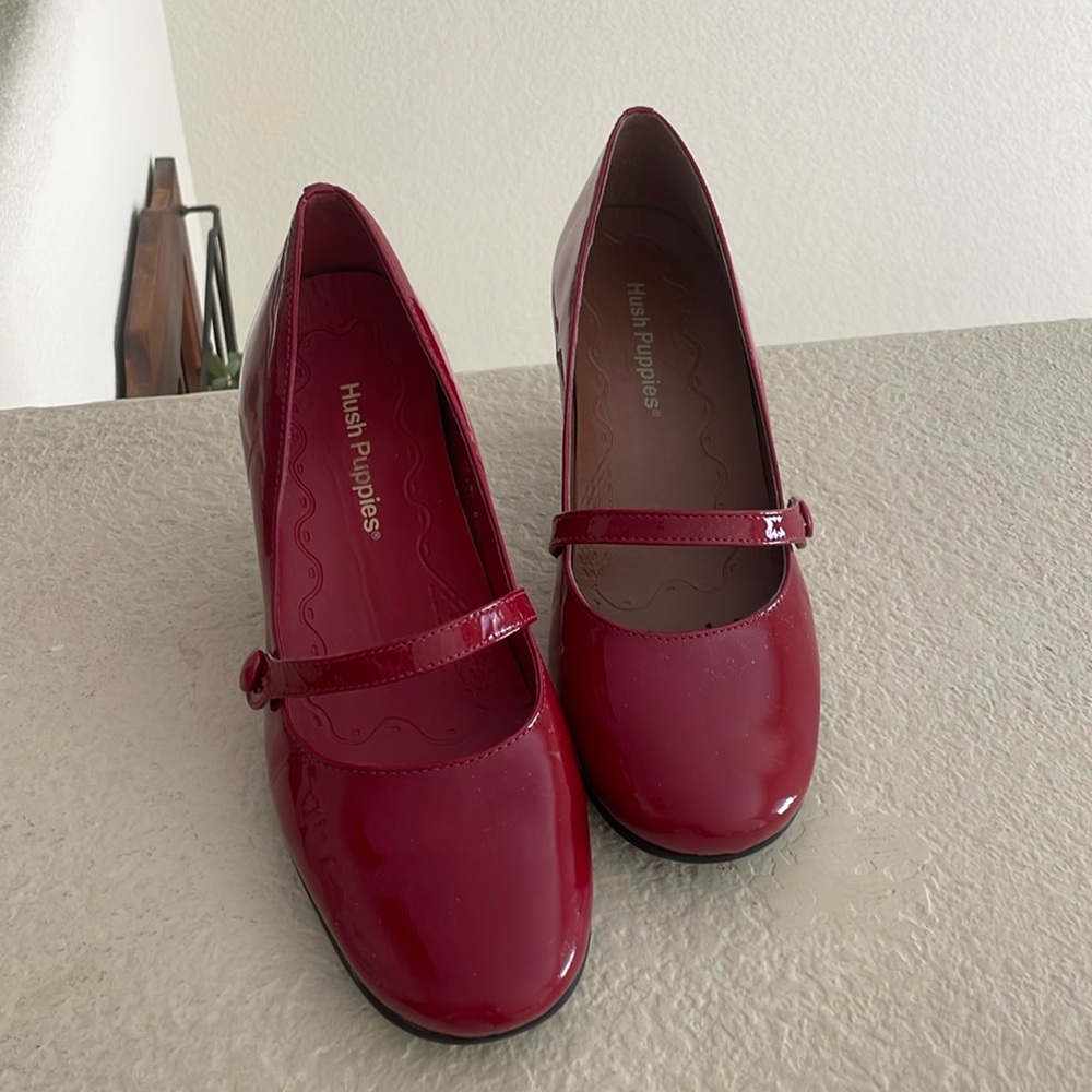 Red leather Mary Jane’s